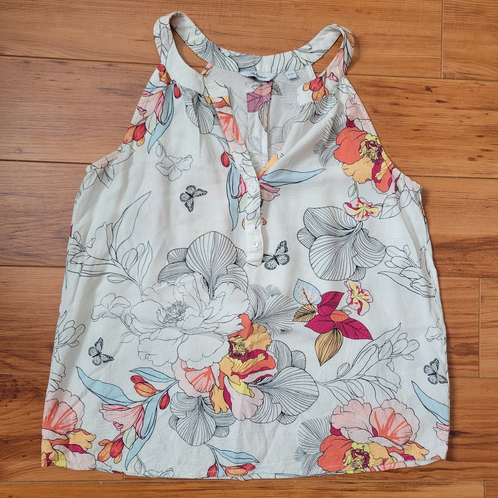 Reitmans Floral Halter Top - White and Multicolor
